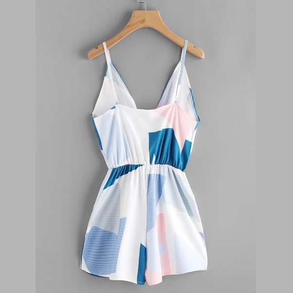 Romper Spaghetti straps Faux Wrap One Piece - Picture 3 of 4